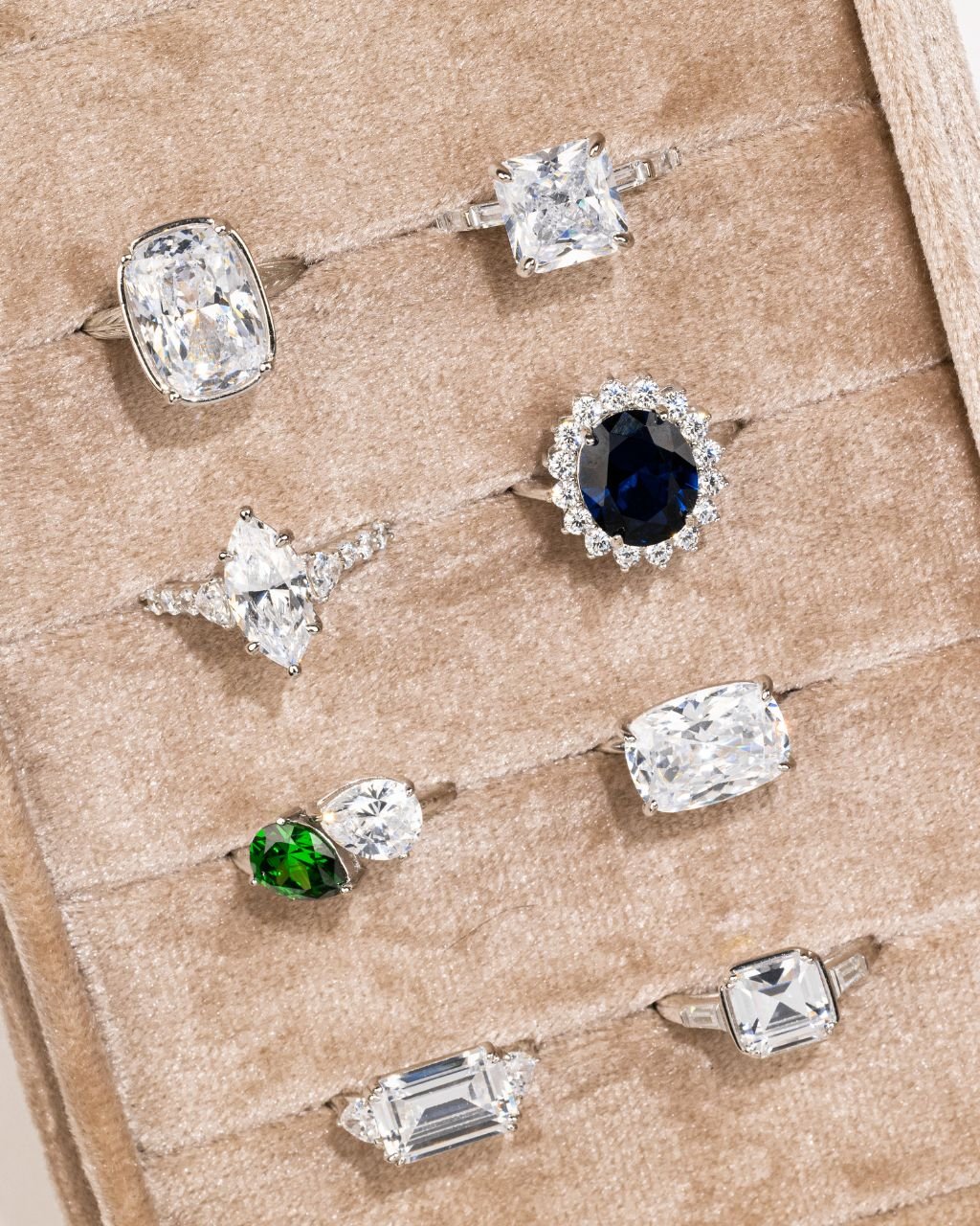 Sterling Silver Emerald & Trillion Ring