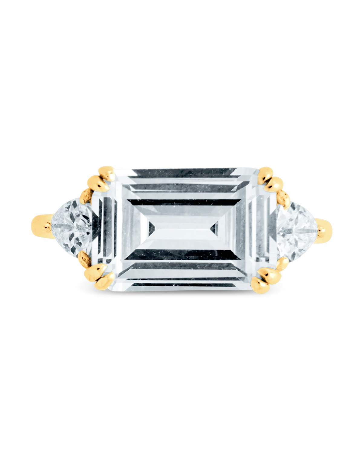 Sterling Silver Emerald & Trillion Ring