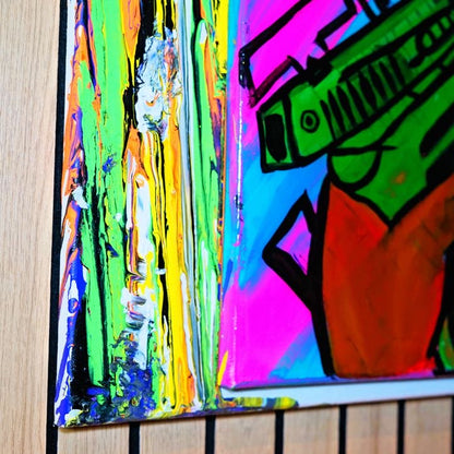 “Load & Polish” — Original Mixed Media Canvas