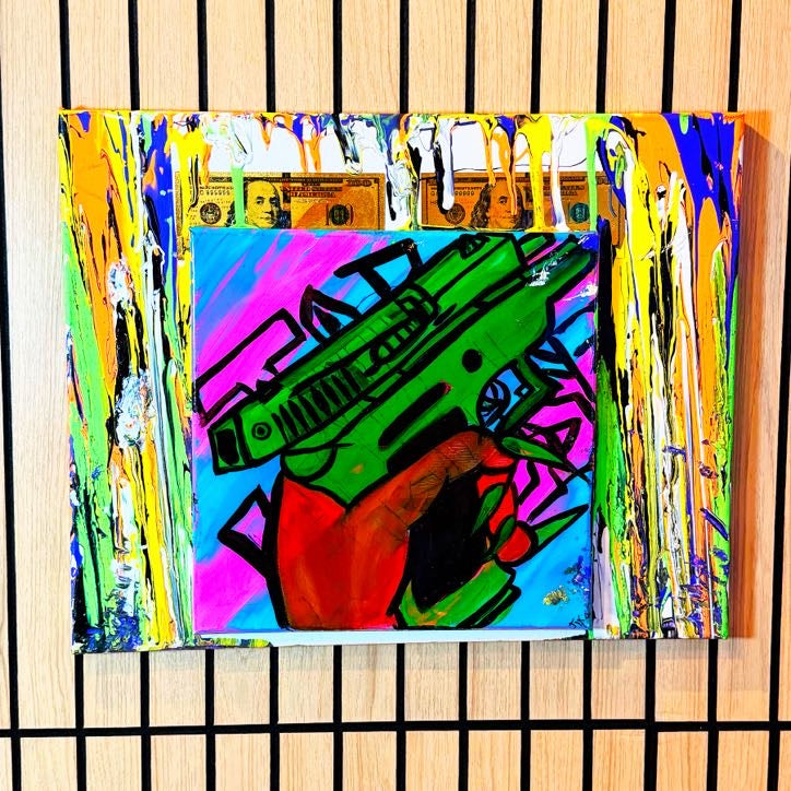 “Load & Polish” — Original Mixed Media Canvas