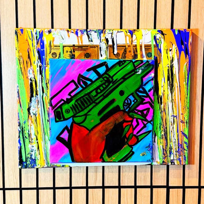“Load & Polish” — Original Mixed Media Canvas