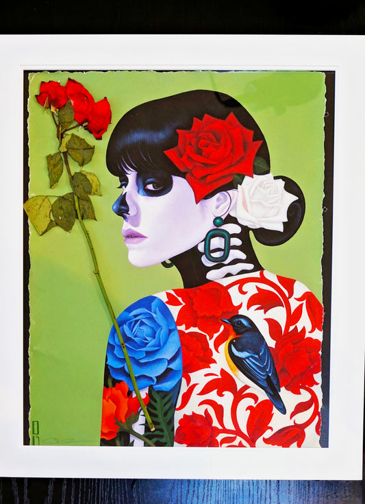 “La Rosa de l’Alma” — Original Fine Art Portrait on Deckled Paper